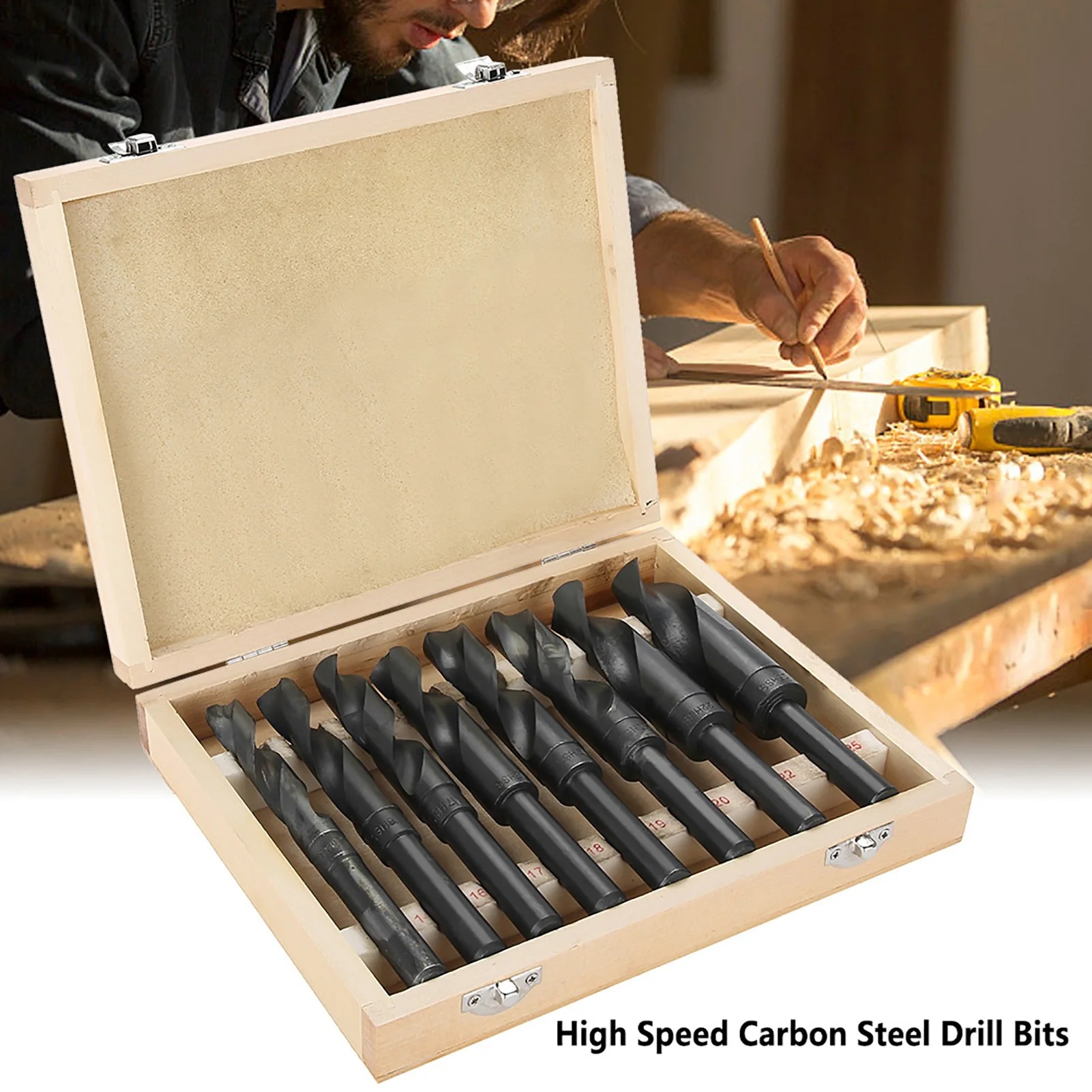 8pcs-lot-drill-bits-14-25mm-bearing-steel-drill-bits-reduced-shank-twist-drill-bits