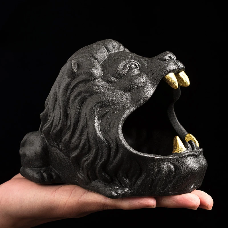 

Ceramic Lion Ashtray Ornaments Vehicle Anti-fly Ash Animal Cigar Ashtray Creativity Home Living Room Office Smoking Accessories