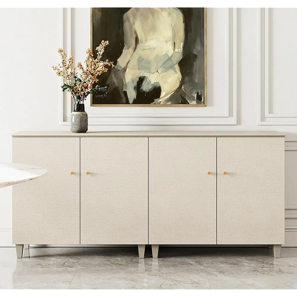 

Buffet Cabinets Sideboards, 70.8"" Wood Credenza Console Tables With 4 Doors, 2-In-1 Kitchen Storage Cabinets With 6