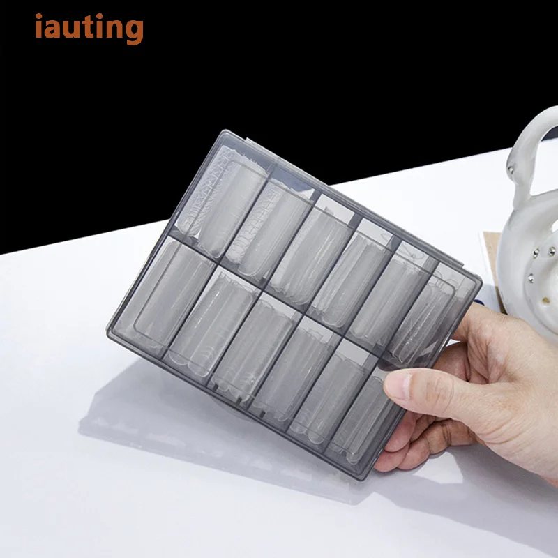 12 กริดโปร่งใสเล็บฟอยล์กล่องเก็บเครื่องประดับพลาสติกลูกปัดอัญมณี Rhinestones เล็บปลอมเคล็ดลับ Art กล่องกรณี