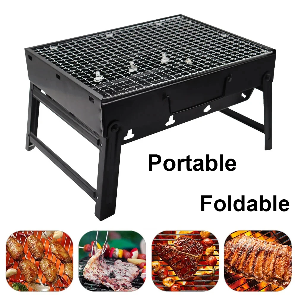 BBQ Grill Barbecue Oven Portable Foldable BBQ Tool Outdoor Camping Picnic Cooking Barbecue Grill Household GardenCourtyard Party