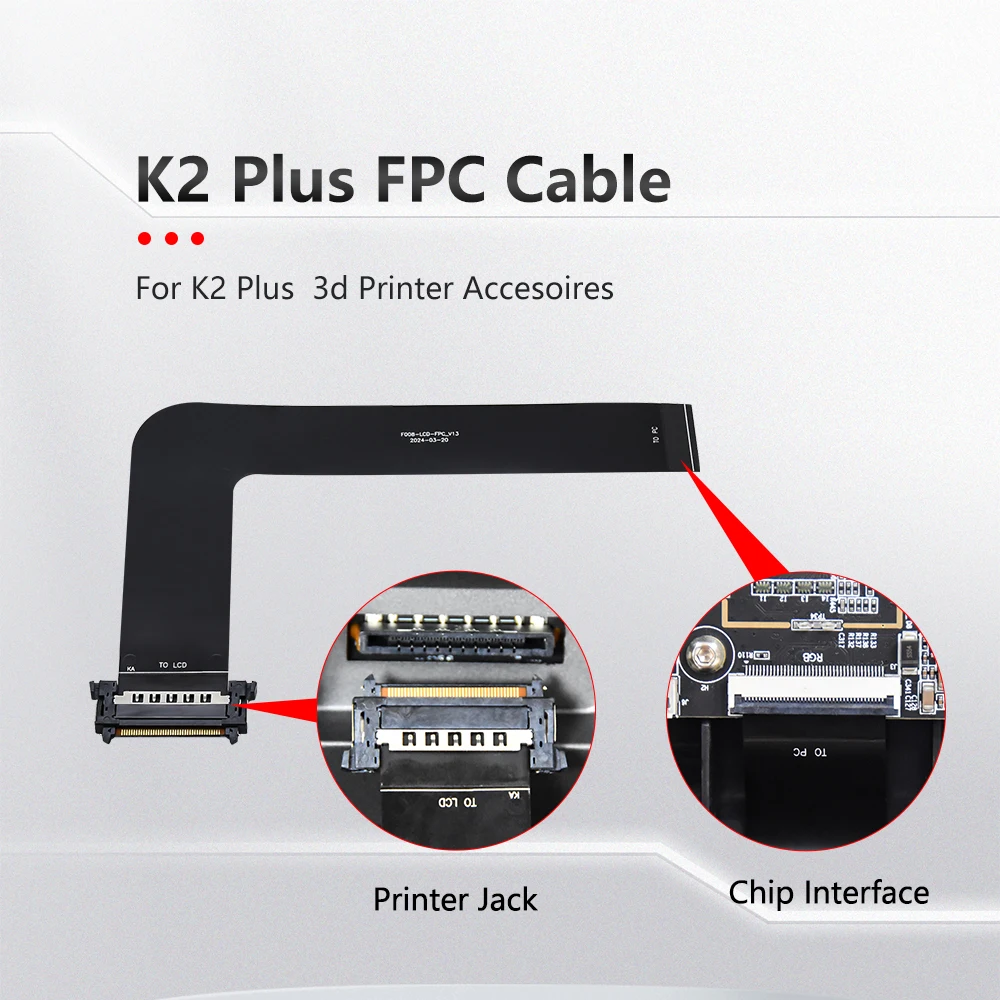K2 Plus FPC Cable Touch Screen Display Cable 40P PI L207 Interface Screen Cable for K2 Plus 3d Printer Parts ﻿