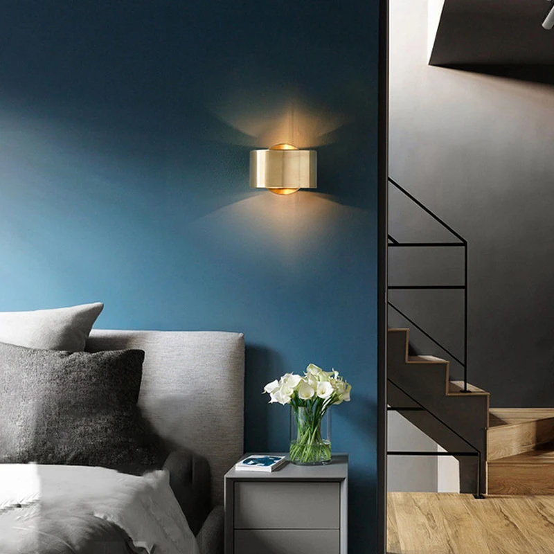 Modern Simple Wall Lamp Gold Metal Wall Decor Sconce for Home Bedroom Indoor Lighting Bathroom Vanity Light Fixture Mirror Light
