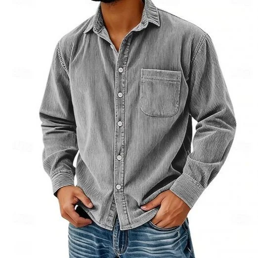 Thickened Striped Collar Long Swedish Men's Shirt Regular Fit Long Sleeve Casual Fashionable Inner Wear for Women view 3