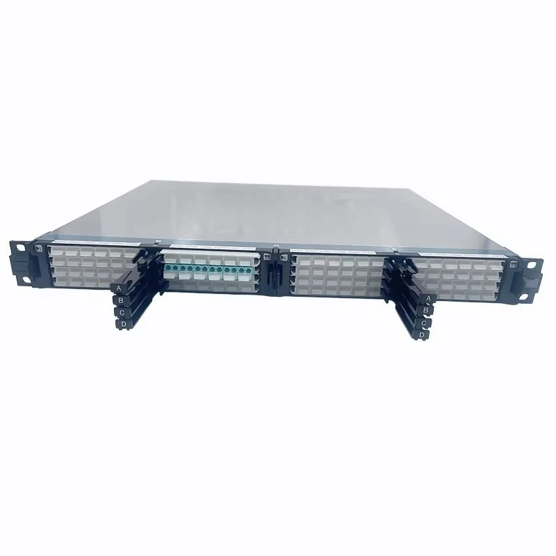 1U 192 Core MPO MTP High Density Optical Fiber Distribution Frame with LCD Sliding Rack Mount for Data Center