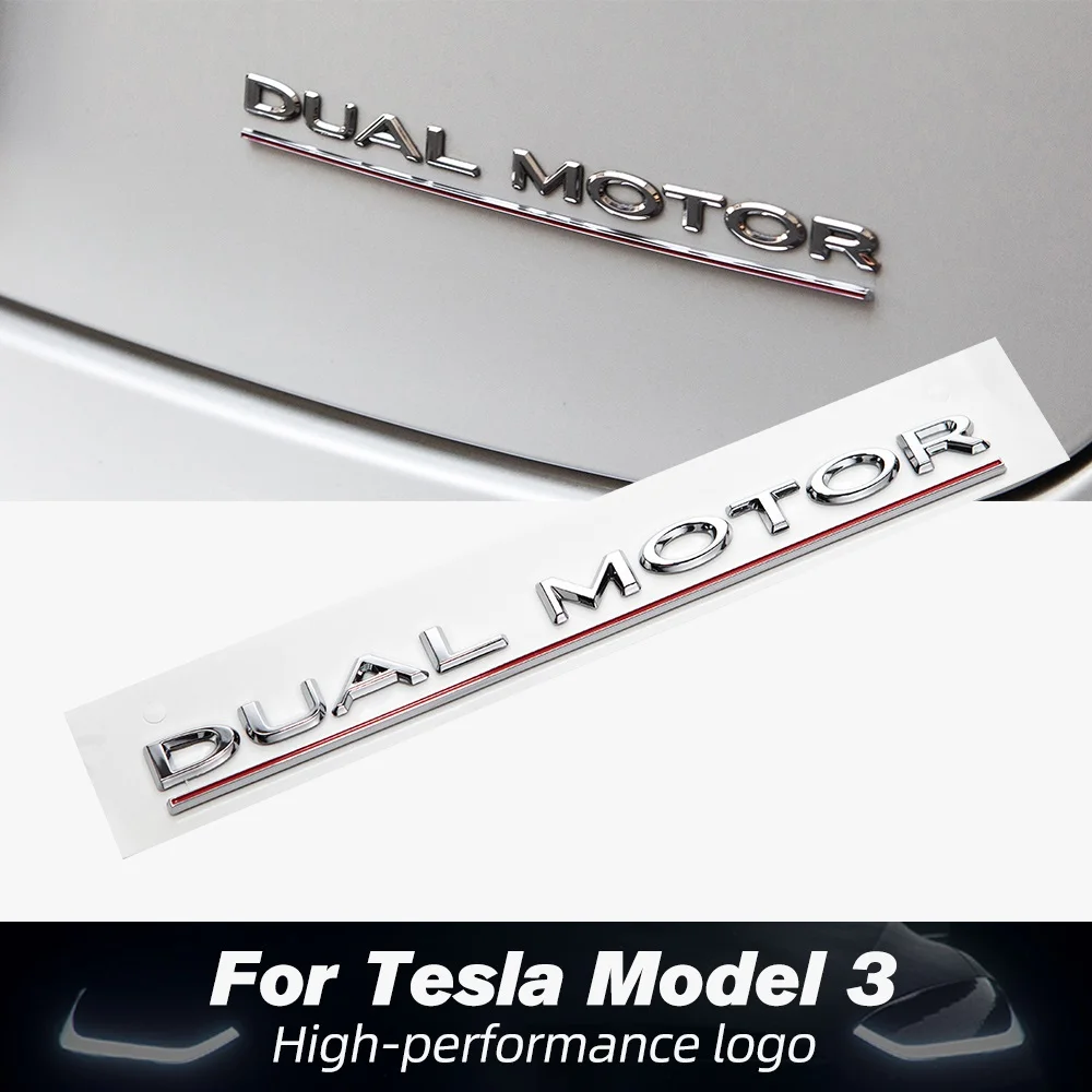 Car 3D Zinc Alloy Rear Sticker SpaceX Dual Motor Emblem Stickers for Tesla Model 3 S X Y Decals 2025 Tesla Auto Accessories