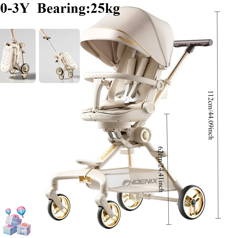 

Детская прогулочная коляска, легкая складная двусторонняя тележка с высоким пейзажем, четырехколесная коляска