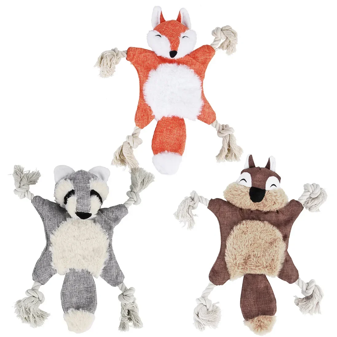 Pet Toys Plush Soundmaking Dog Supplies Durable and Bite Resistant Fox and Squirrel Pet Toys