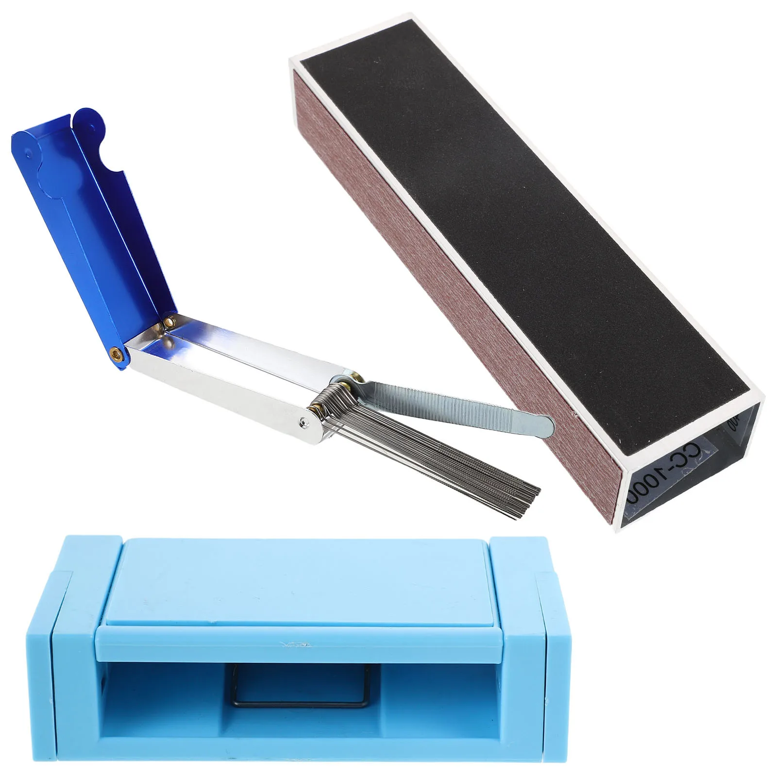 

1 Set Guitar Repair Kit Blue With Nut Slotting File Bridge Saddle Grinding Tool Fret Beveling File Aluminum Lever For Acoustic