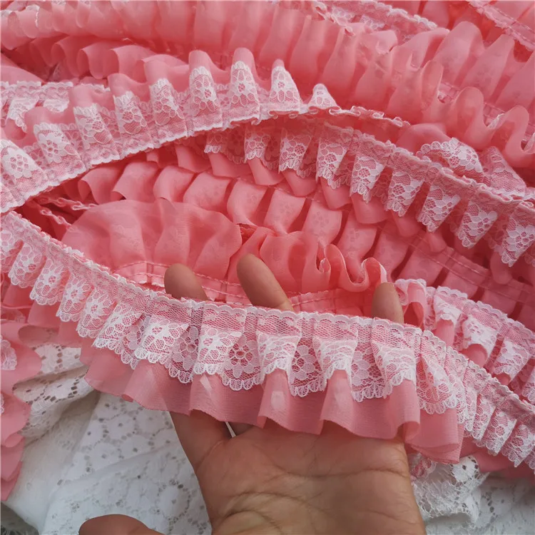 10 Meter/Lot Faltenbündchen-Spitze DIY Spitzenzubehör für Kleidung und Röcke RS24565 – Detail 6