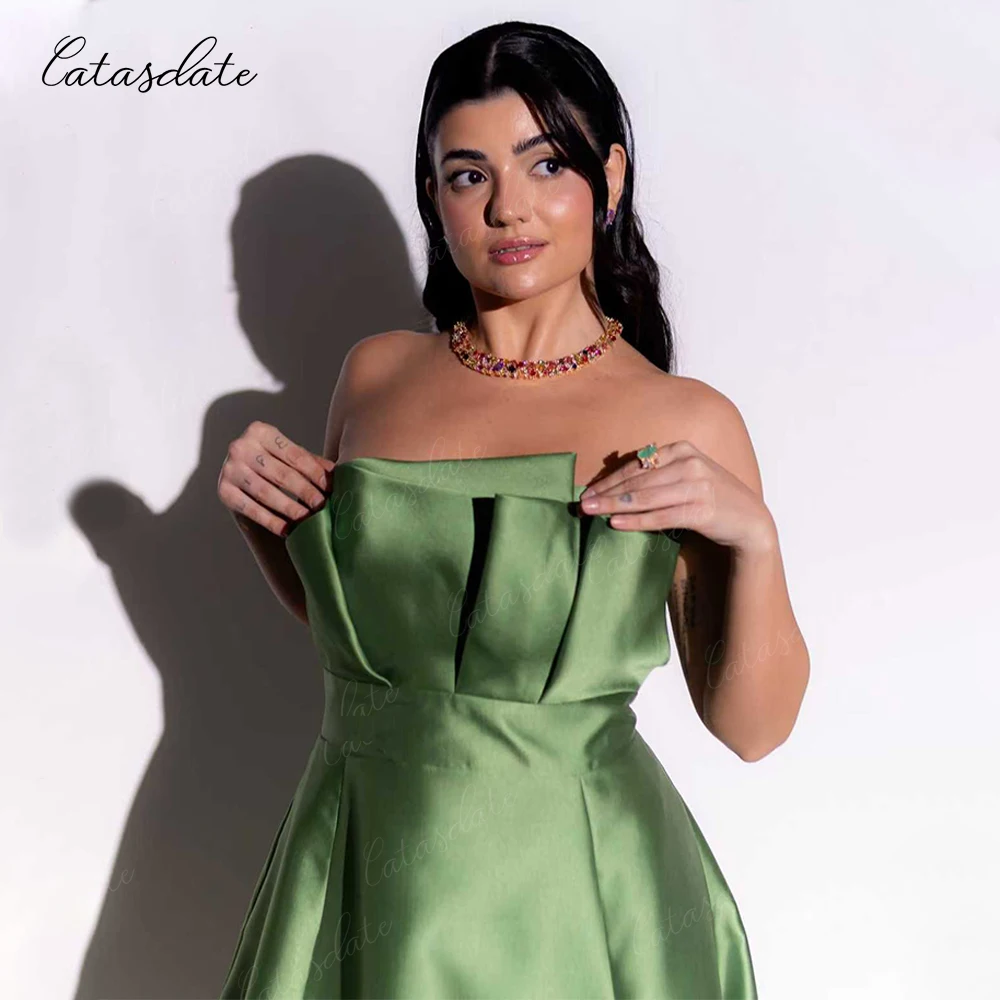 Catasdate uma linha festa de noite querida vestido de convidado de casamento alta fenda vestidos de fiesta personalizado vestidos de ocasião formal