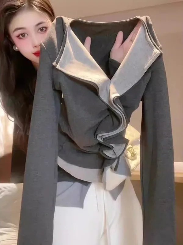 

Женская модная облегающая базовая футболка больших размеров в корейском стиле с V-образным вырезом и длинными рукавами, цветная, для осени и зимы