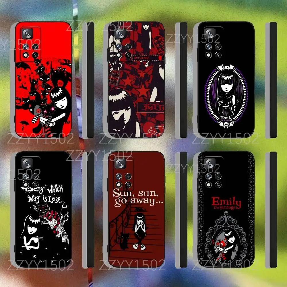 

E-Emily The Strange Gothi Phone Case For Samsung S25,S24,Ultra,S20,S30,Plus,S22,S23,Ultra,Plus,5G Soft Black