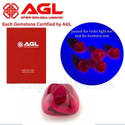 Lab-Grown Ruby Sugar-loaf Cut Tower shape Loose Pigeon Blood Red gemstone Beads With AGL Certificate For Ring Necklace Make