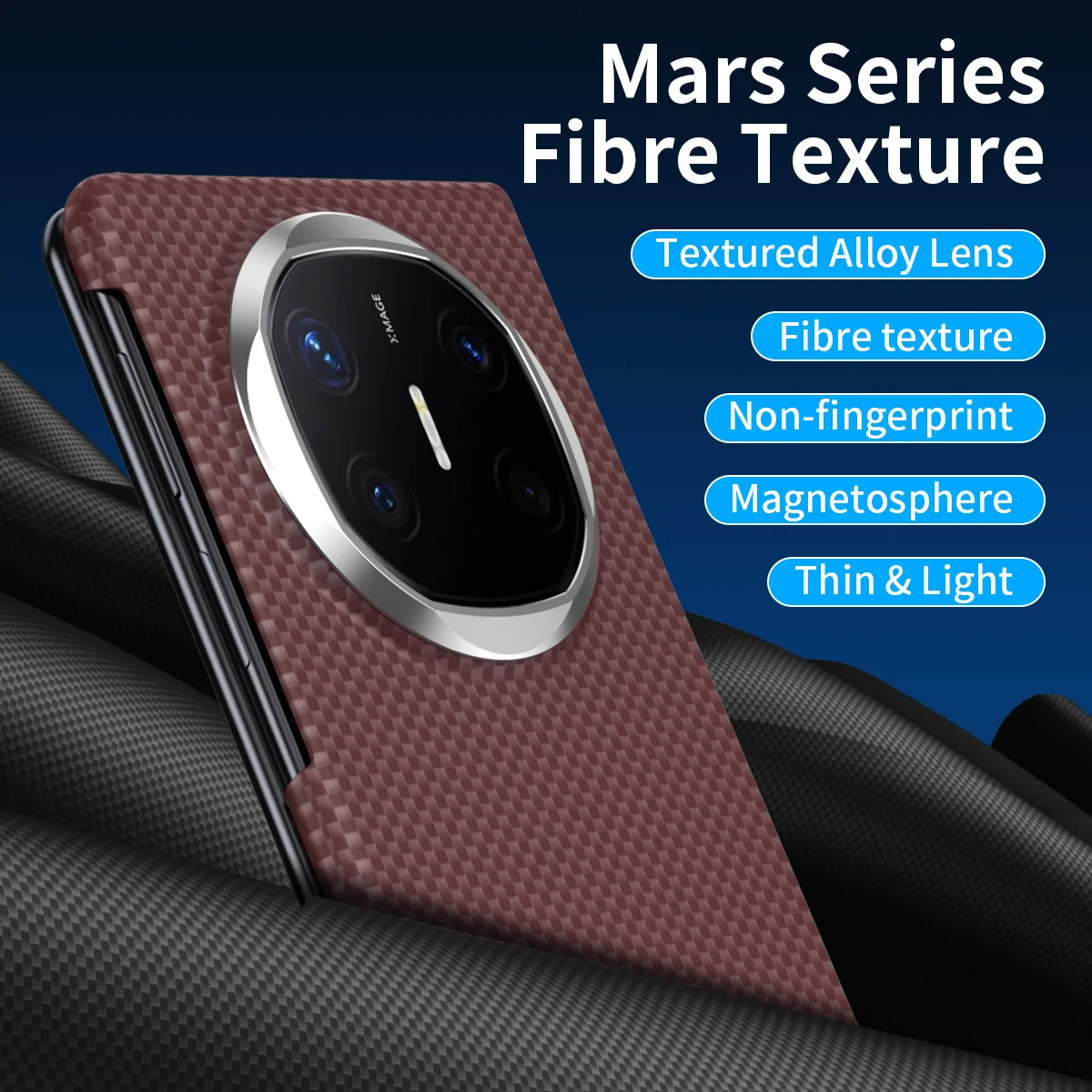 

Magnetic aramid carbon fiber mobile phone single back protective case apply to Huawei Honor Magic V5 Magic Vs3 Magic V3