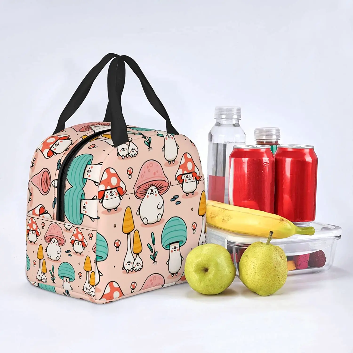 Bolsa de almuerzo con forma de seta, lonchera reutilizable, bolsa de mano, bolsa de almuerzo aislada para mujeres, hombres, niños y niñas, regalos escolares