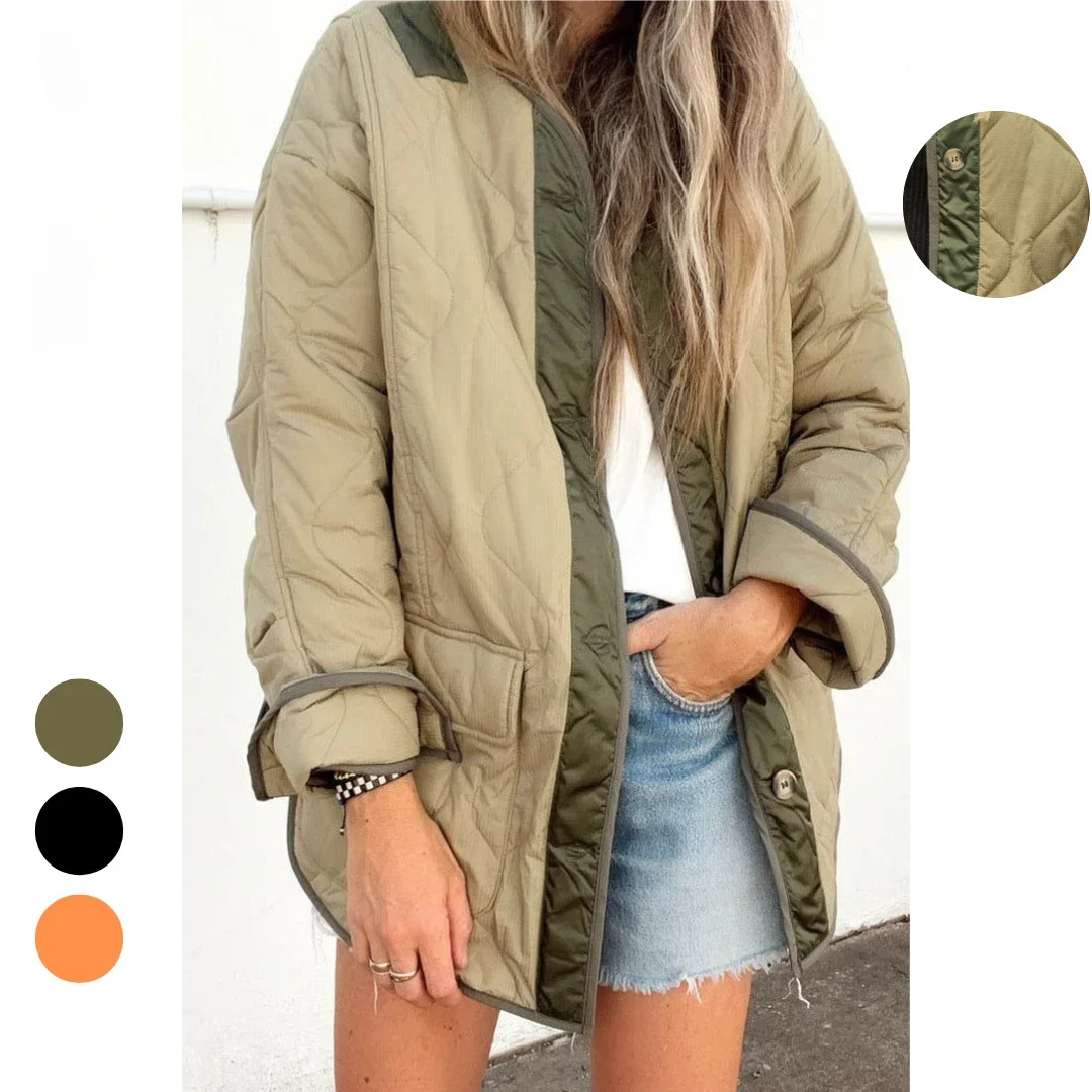 

Autumn Winter Jackets Women Thin Jacket Splice Pockets Full Sleeve Button Biker Bomber Casual Loose Coats Single Breasted 2023