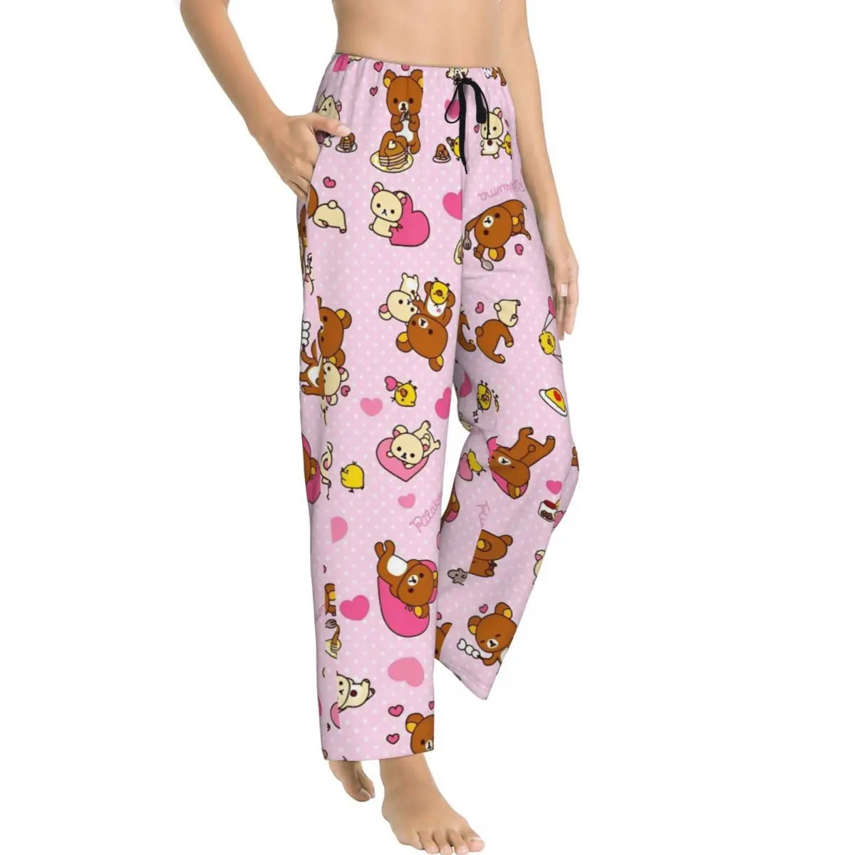 Lady's Pajama Pants Rilakkumas Anime Lounge Pants Comfy Cute Bear Cartoon Pajama Bottoms Dorm
