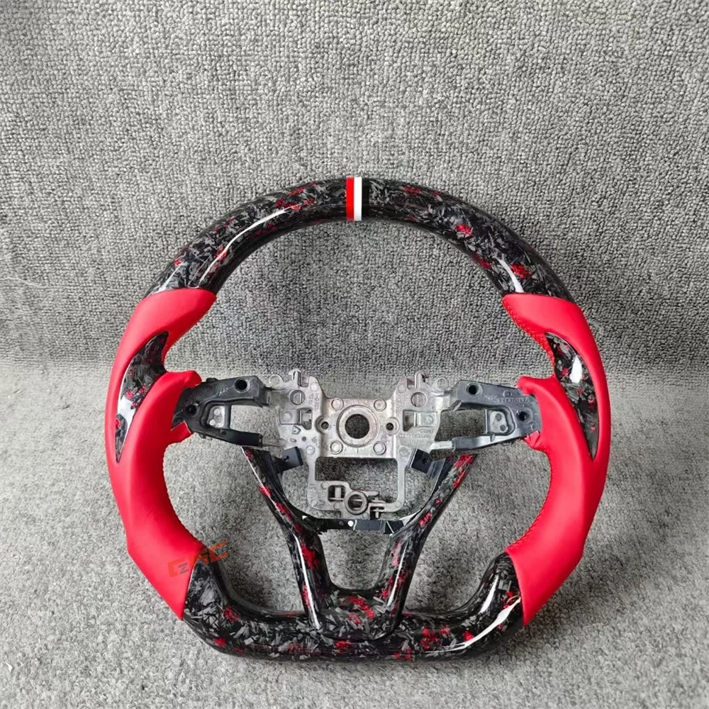 

Customized black Forged Carbon Fiber red Smooth red white Center Strip steering wheel For HONDA Accord 10th 2018-2023