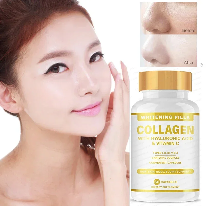 1 set of glutathione capsules+collagen capsules to improve skin laxity