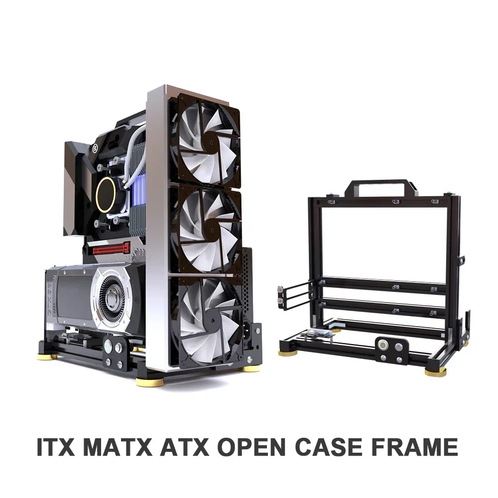 Mini ITX MATX ATX Gamer Schrank, MOD Desktop PC Fall Open Frame Rack, wasser Kühler Computer Gaming Fall Vertikale Persönlichkeit