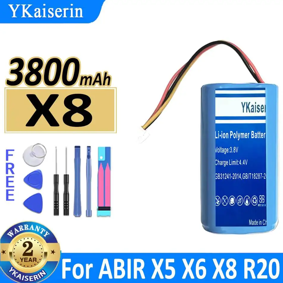 

3800mAh Long-Lasting Performance Robotic Vacuum Cleaner Accessories Battery For Abir Genio Navi N600 X5 X6 X8