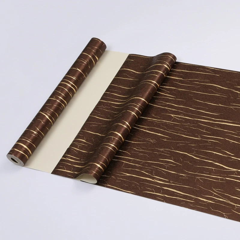 

Темный кофейный цвет 3D золотая линия темный узор обои гостиная ресторан отель простой чистый цвет золотой узор наклейки на стену