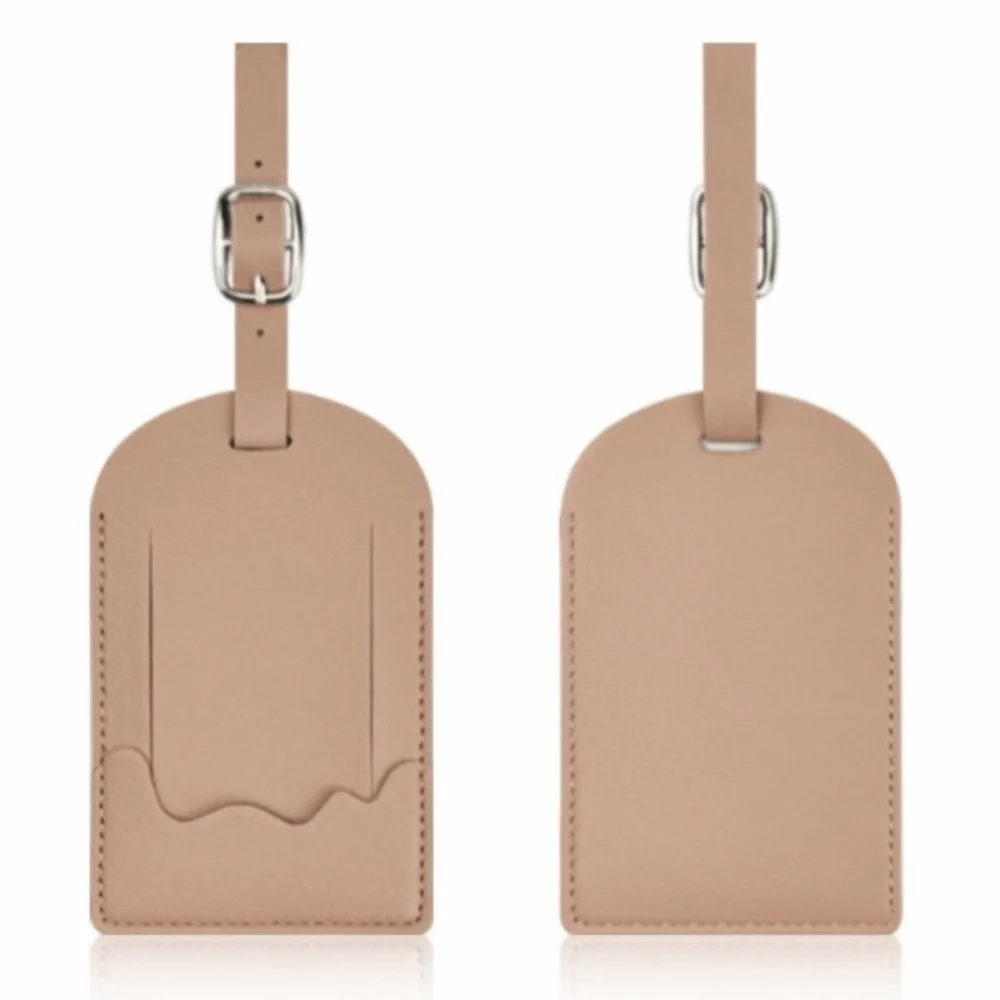 Fashion PU Leather Luggage Labels Portable with Signature Paper Suitcase Name Label Travel Universal Boarding Tags for Men Women