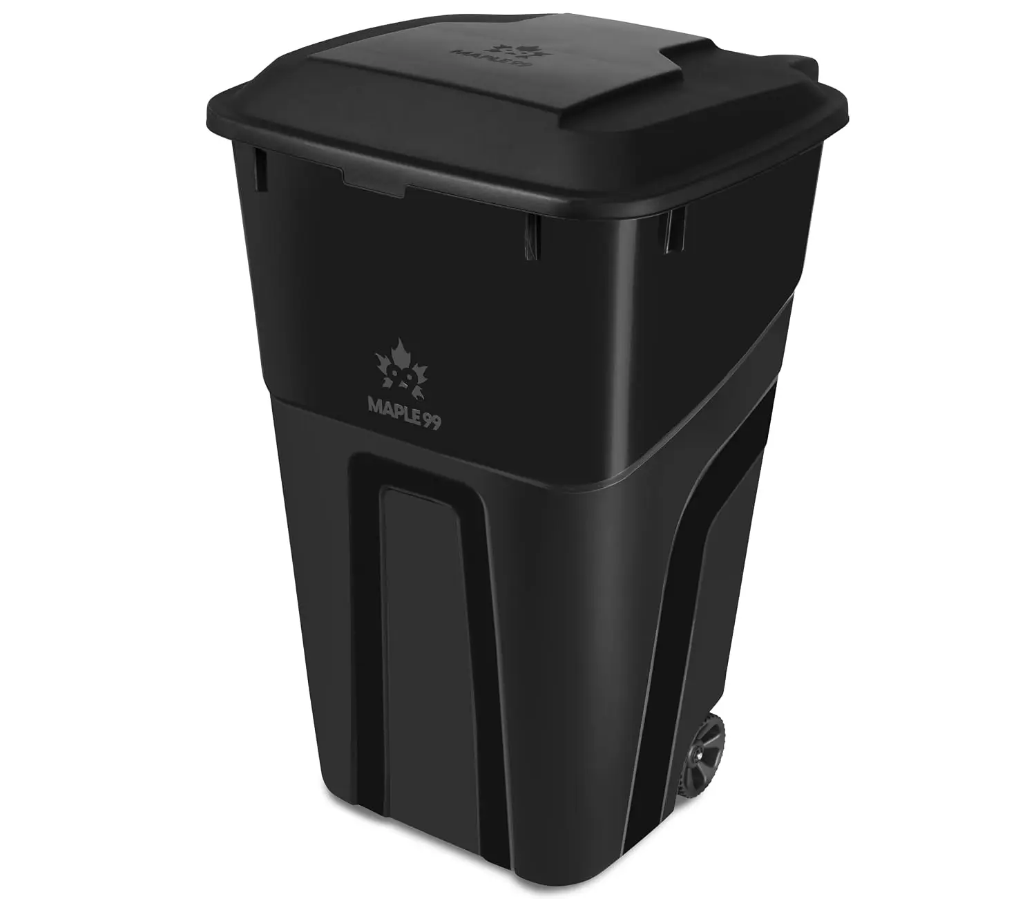 Outdoor Garbage Can with Lid, 32 Gallon Wheeled Large Trash Can, Snap Lid, Customized