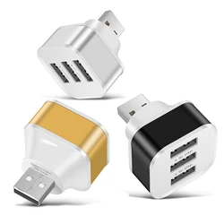 Car USB Charging Extender 2.0 3-port Extended USB Splitter With Indicator Light Plug And Play 3 In 1 For Smart Phones Hubs