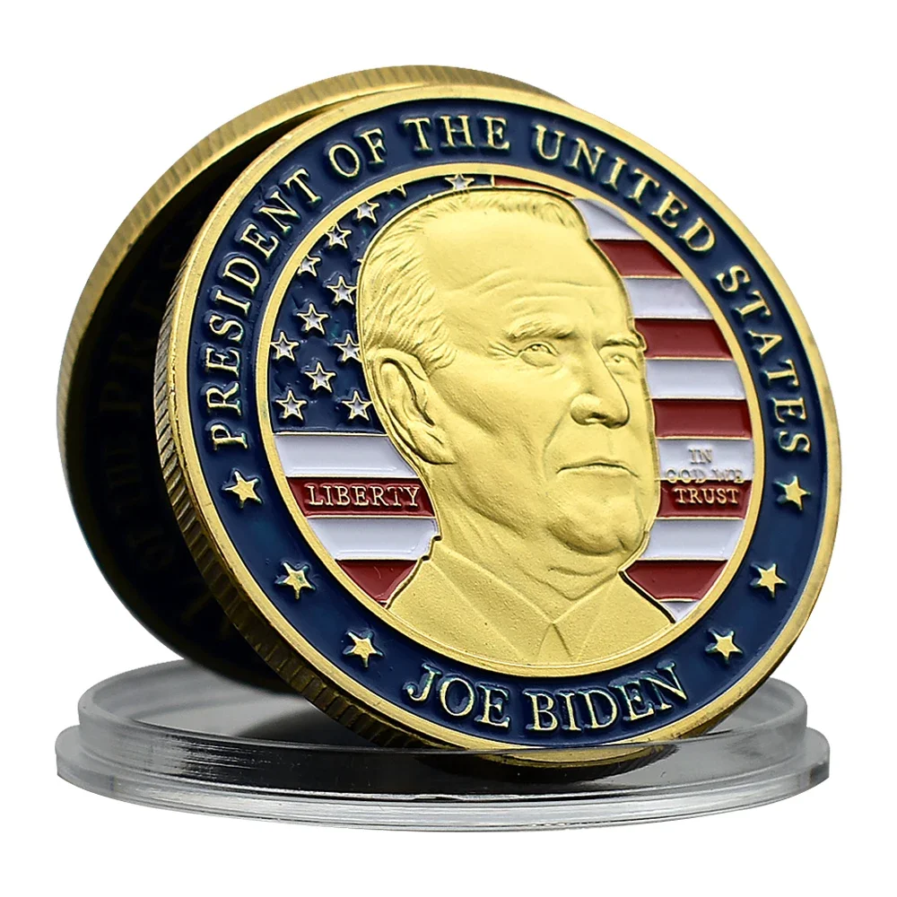 Joe Biden Challenge Coin Gold/Sliver Plated Medal The 46th President of The United States Collection Gift