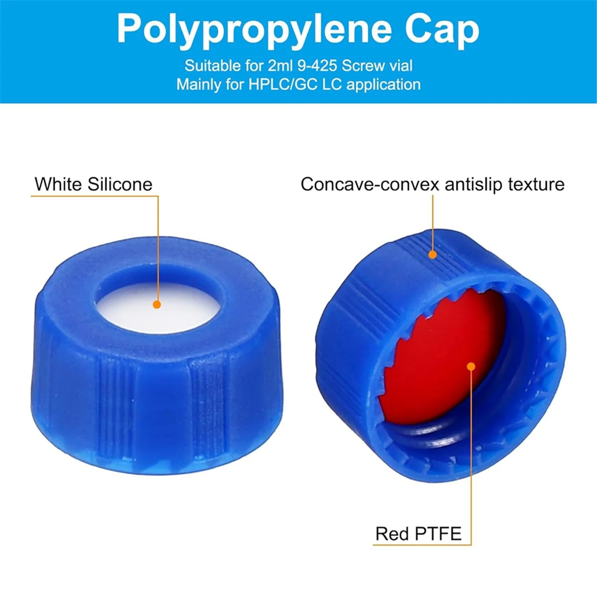قارورة عينات أوتوماتيكية 2 مل، قوارير HPLC/GC 9-425 قوارير شفافة للمختبر 100 قطعةJAS