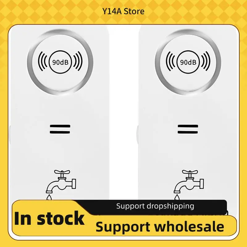 

Y14A 2X датчик воды 90 дБ сигнализация детектор утечки воды оповещение мониторинг утечек и капельной сигнализации для кухни, ванной комнаты, подвала