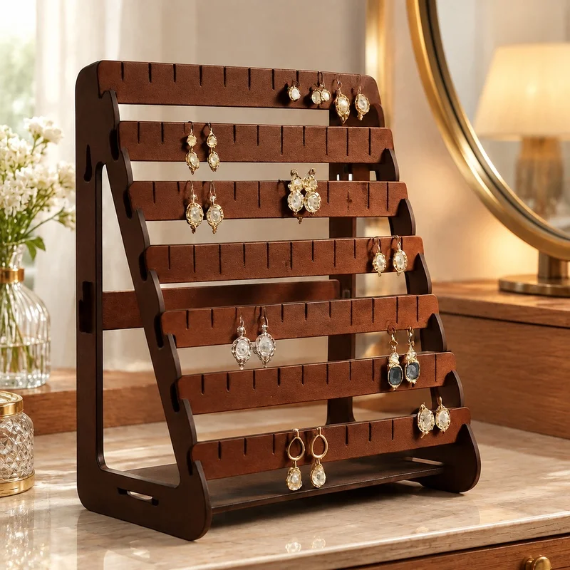 Spacious Jewelry Organizer Stand for Earrings, Ideal for Vanity and Dresser Display