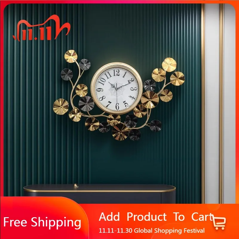 침묵 미적 벽시계 아트 벽화 대형 인테리어 럭셔리 디지털 벽시계 레스토랑 Horloge Murale 홈 인테리어