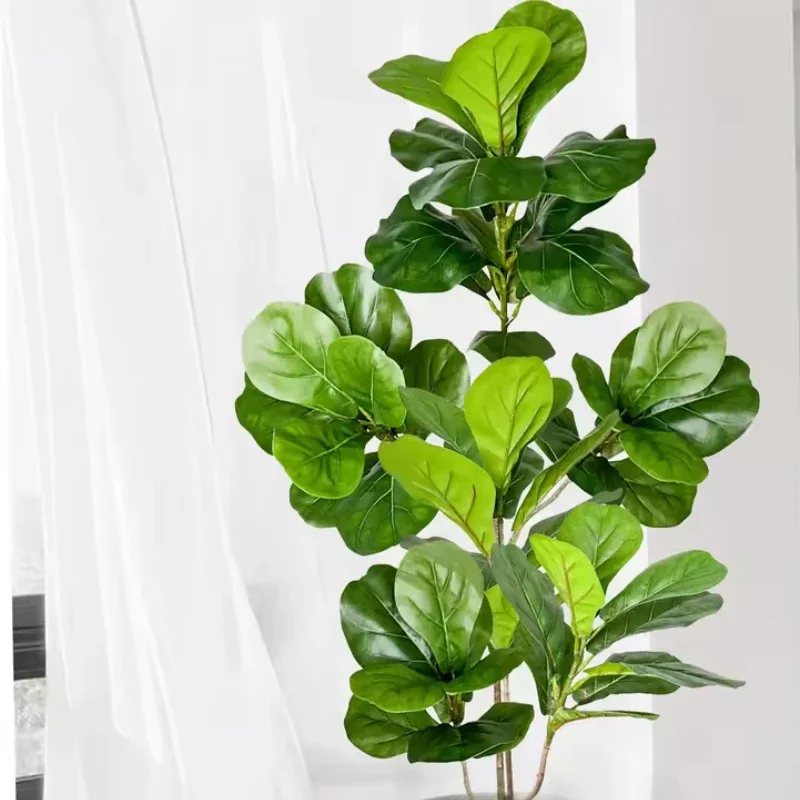 

105cm Artificial Lyre Leaf Banyan Tree False Green Plant Branches Plastic FIG Tree Home Garden Indoor Outdoor Decoration