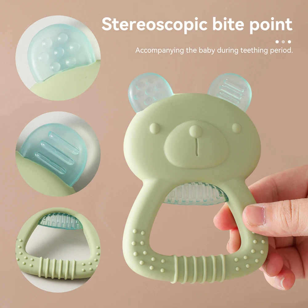 Summer Baby Teether Toy Silicone Bear Shape Can Pour Water Teething Sooth Toy Kids Sensory Educational Molar Stick BPA Free Gift
