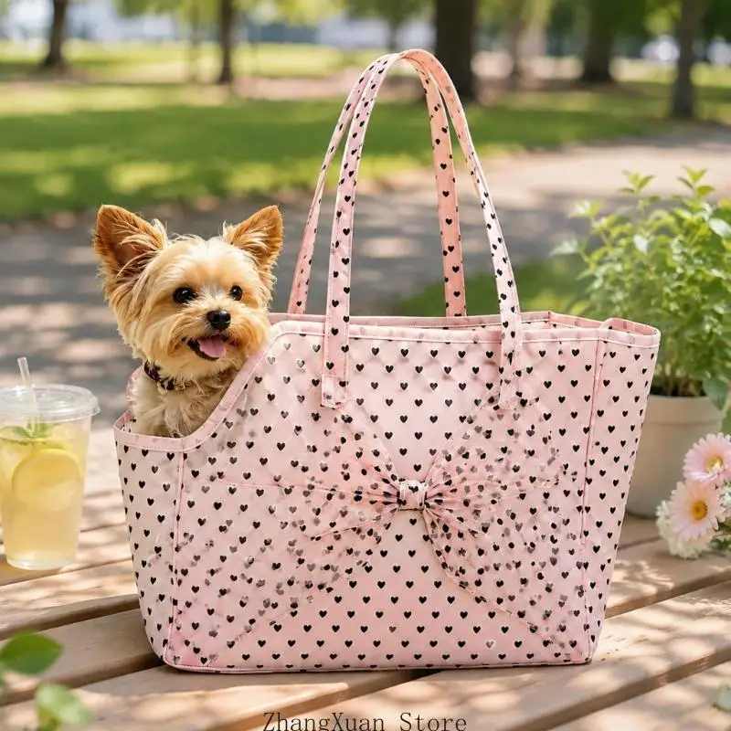 Atmungsaktive Hundetragetaschen mit großem Fassungsvermögen und Schleifenmuster für Wandern, Spazierengehen, Reisen, 3 x – Detail 3