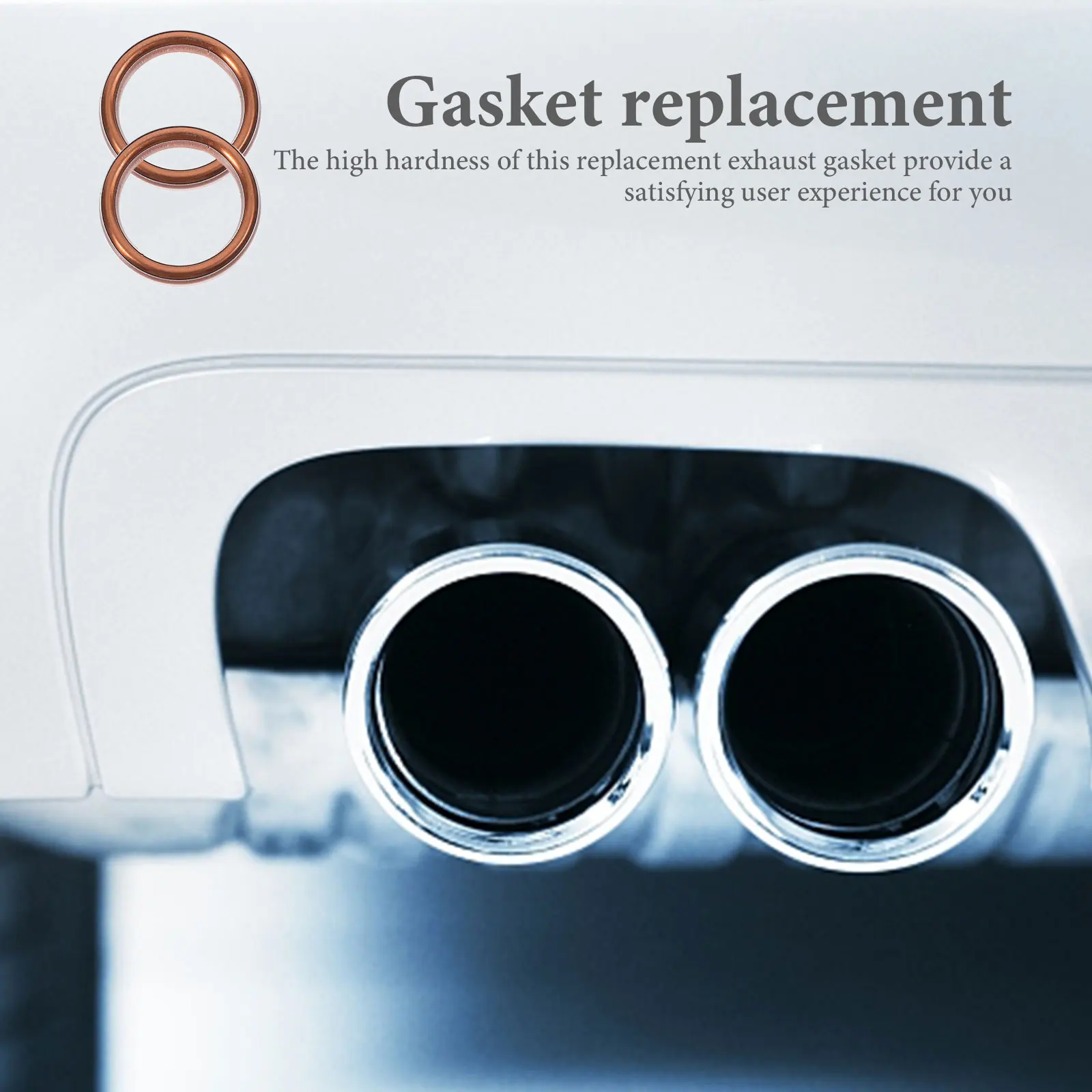 

Exhaust Muffler Gasket Universal Fit Copper Material Leakproof Durable Replacement Flange Gasket Pipe Washer for Car Models