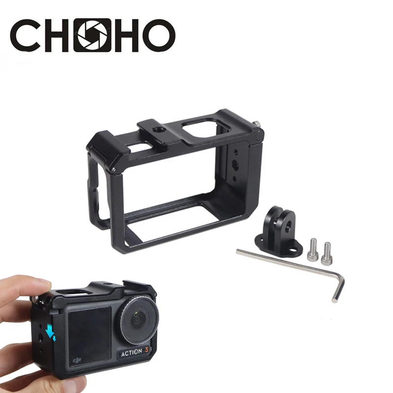 For DJI Osmo Action 3 4 5Pro Case Aluminum Frame Alloy Protector Shell Cage Folding Adapter For Dji 3 Action4 camera Accessories