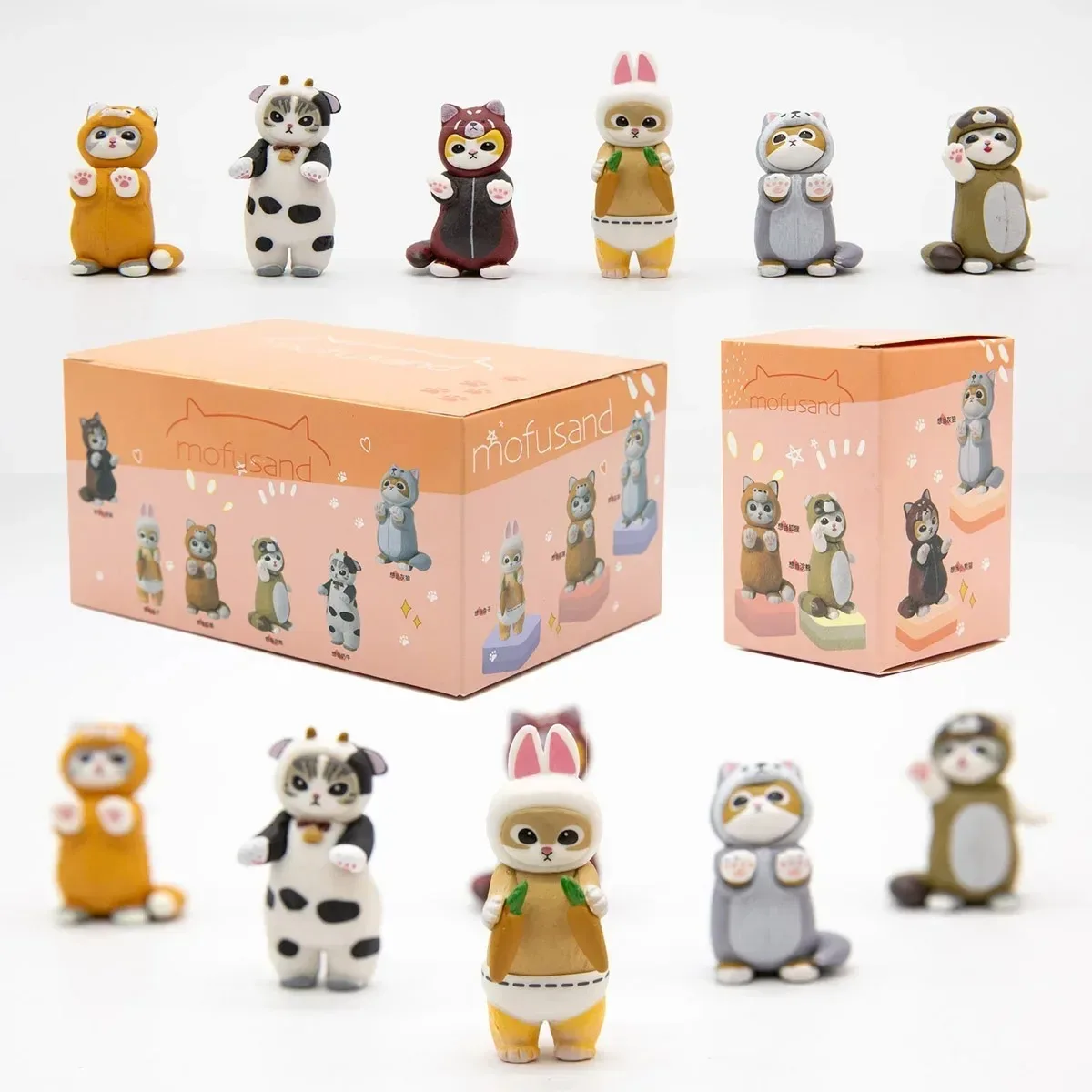 Mofusand Cat Cosplay Animal Doll Toy Blind Box Cute Figure Rabbit Fox Cow Dog Raccoon Wolf Table Decoration Boys Girls Gifts view 2