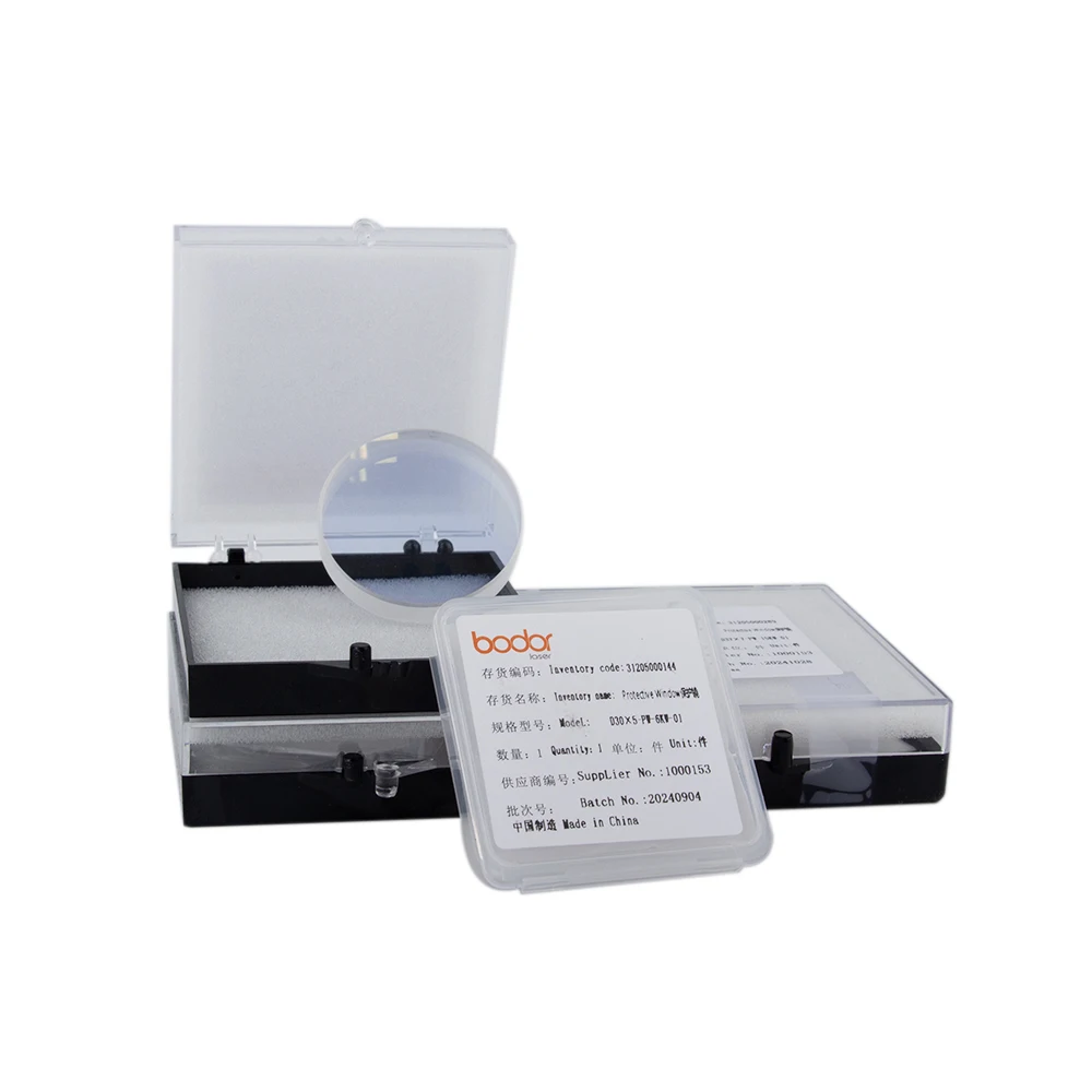 Ventanas protectoras láser Bodor originales 24,9x1,5 27,9x4,1 37x7 12KW 15KW 20KW gafas ópticas para cabezal de corte láser de fibra Bodor