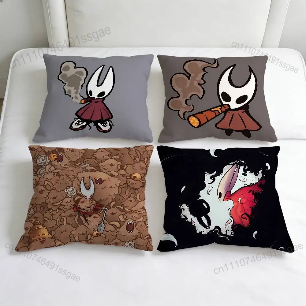 

H-Hollow Knight S-Silksong Decorative Square Pillow Cover Modern Cushion Case for Living Room Bedroom
