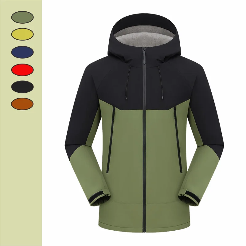 

New Autumn Winter Men's Windproof Ventilate Zipper Jacket Casual High Quality Hooded Thickened For Warmth Jacket Outdoor