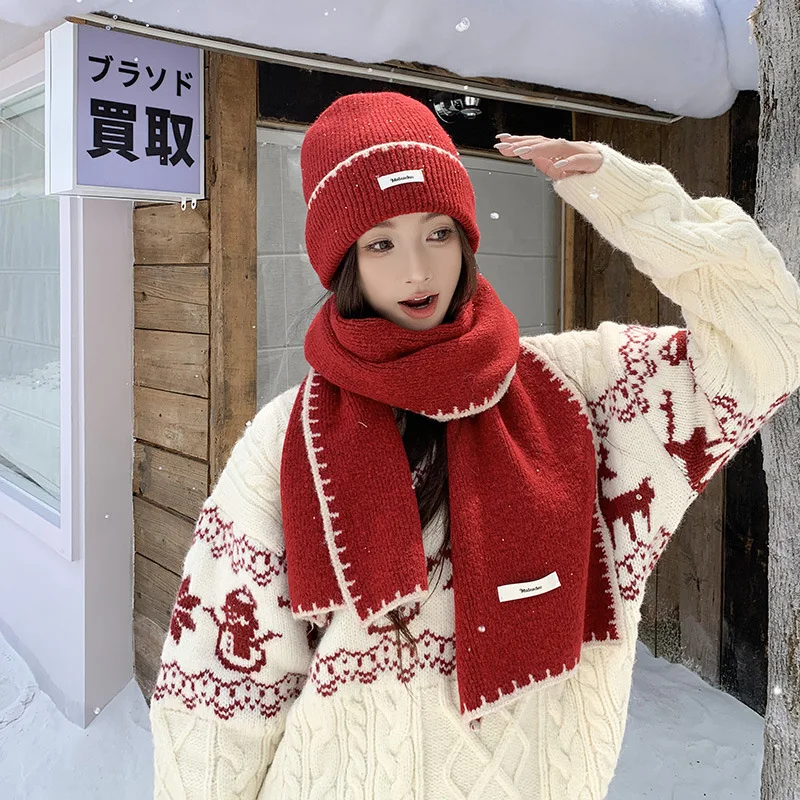 2-pieces-ensemble-hiver-bonnets-echarpe-pour-femmes-tricote-bicolore-rouge-bleu-beige-gris-noir-hiver-chapeaux-longue-echarpe-ensemble-femme