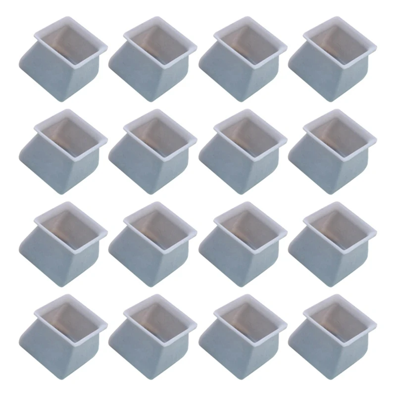 

48Pcs Chair Leg Caps Silicone Floor Protector Square Furniture Table Feet Cover Anti-Slip Bottom Chair Pads-Gray