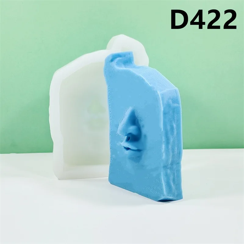 DIY Artistic Abstract Face Candle Silicone Mold Stone Face Statue Sculpture Resin Silicone Mold Concrete Gypsum Silicone Mold