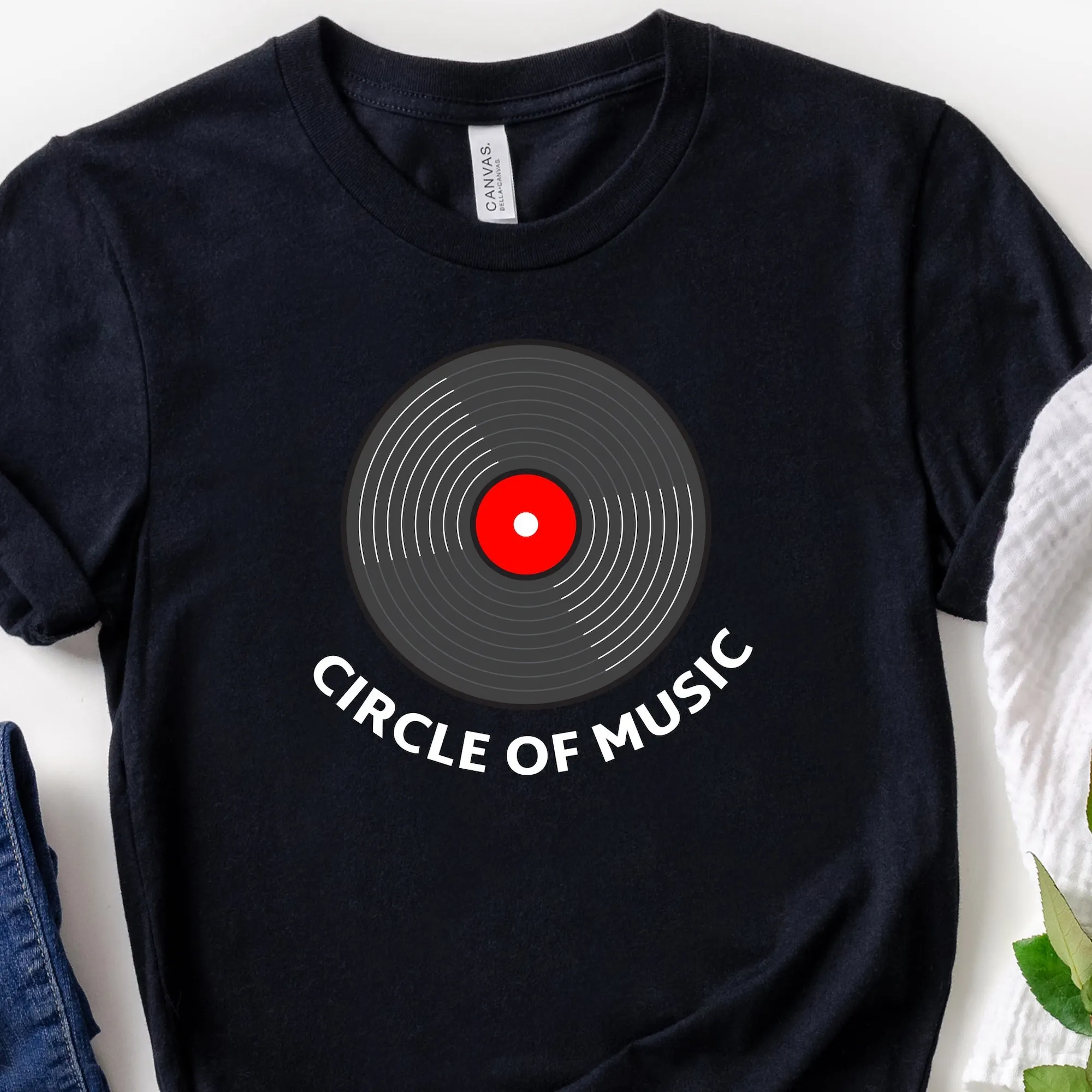 Circle Of Music Vinyl T Shirt Lover For Musician Collector Record Player Dj Teacher