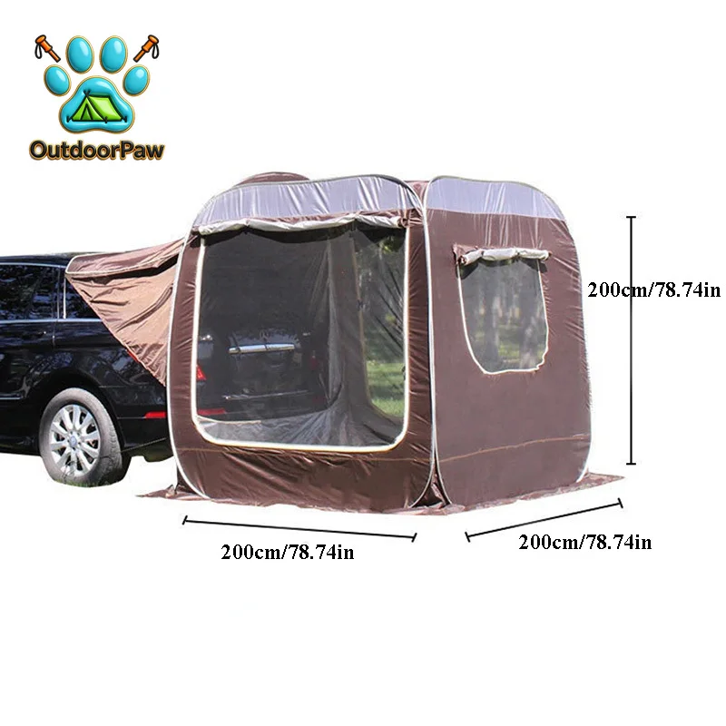 Car Rear Extended Tent Automatic 3-4 Person Self Driving Outdoor Camping Shelter SUV Beach Canopy Fishing Awning Pergola