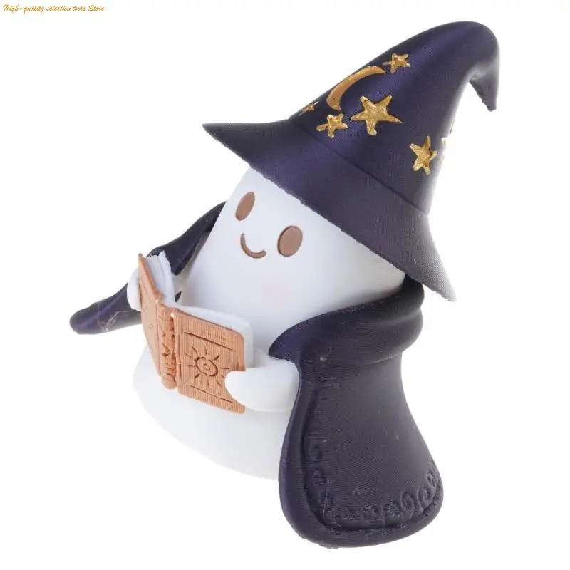 203F Ghostly Wizard Reading Book Lamp Halloween Bedsides Ambiances Creators Ornament